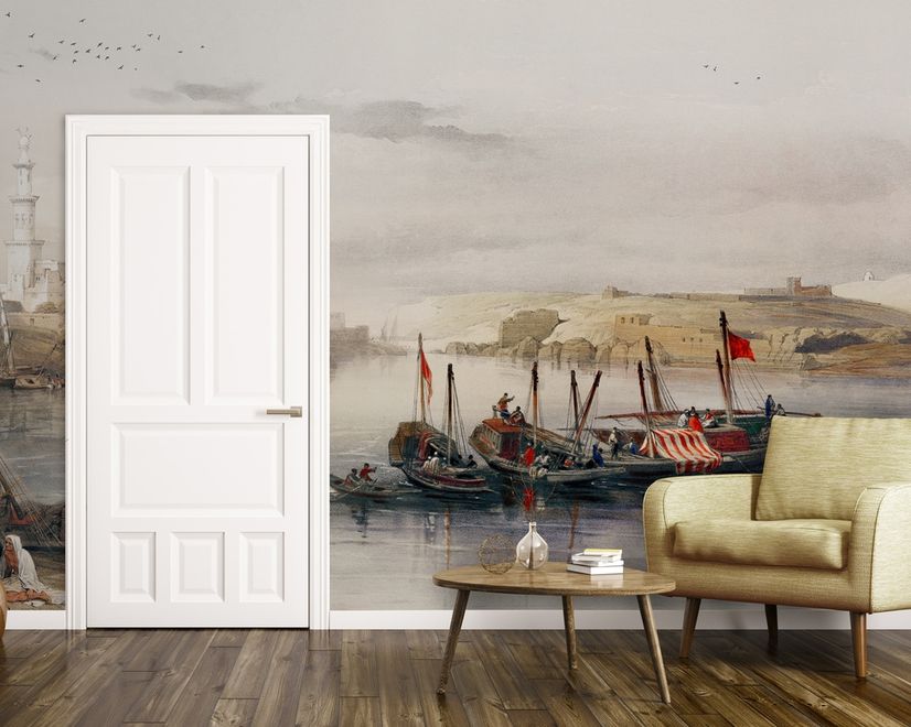 Seashore in Rural Life Historical Art Wallpaper Mural