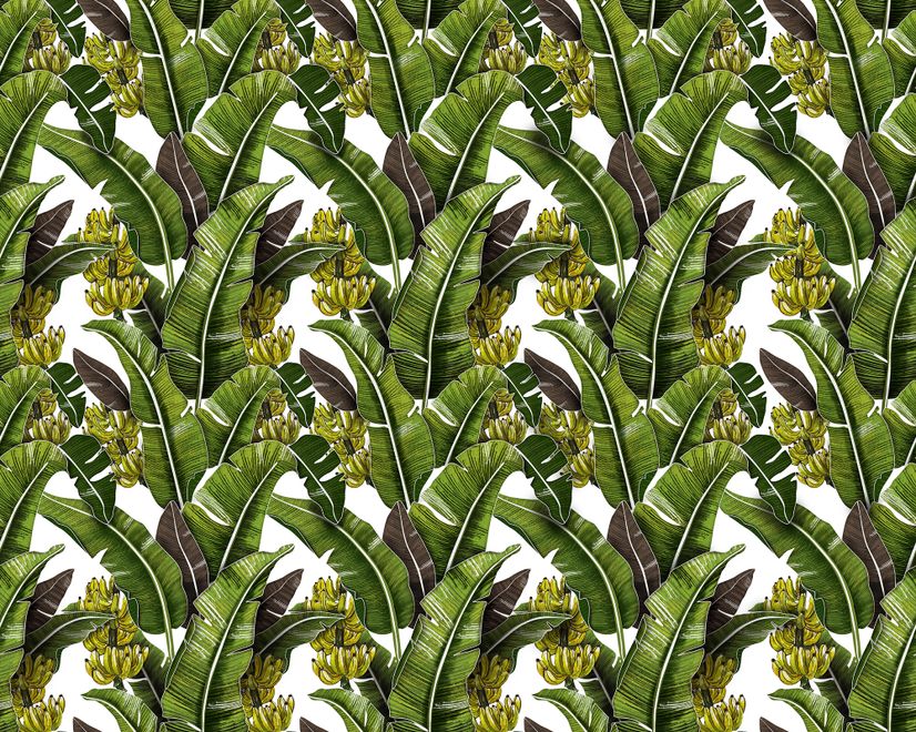 Green Banana Leaves Wallpaper Mural