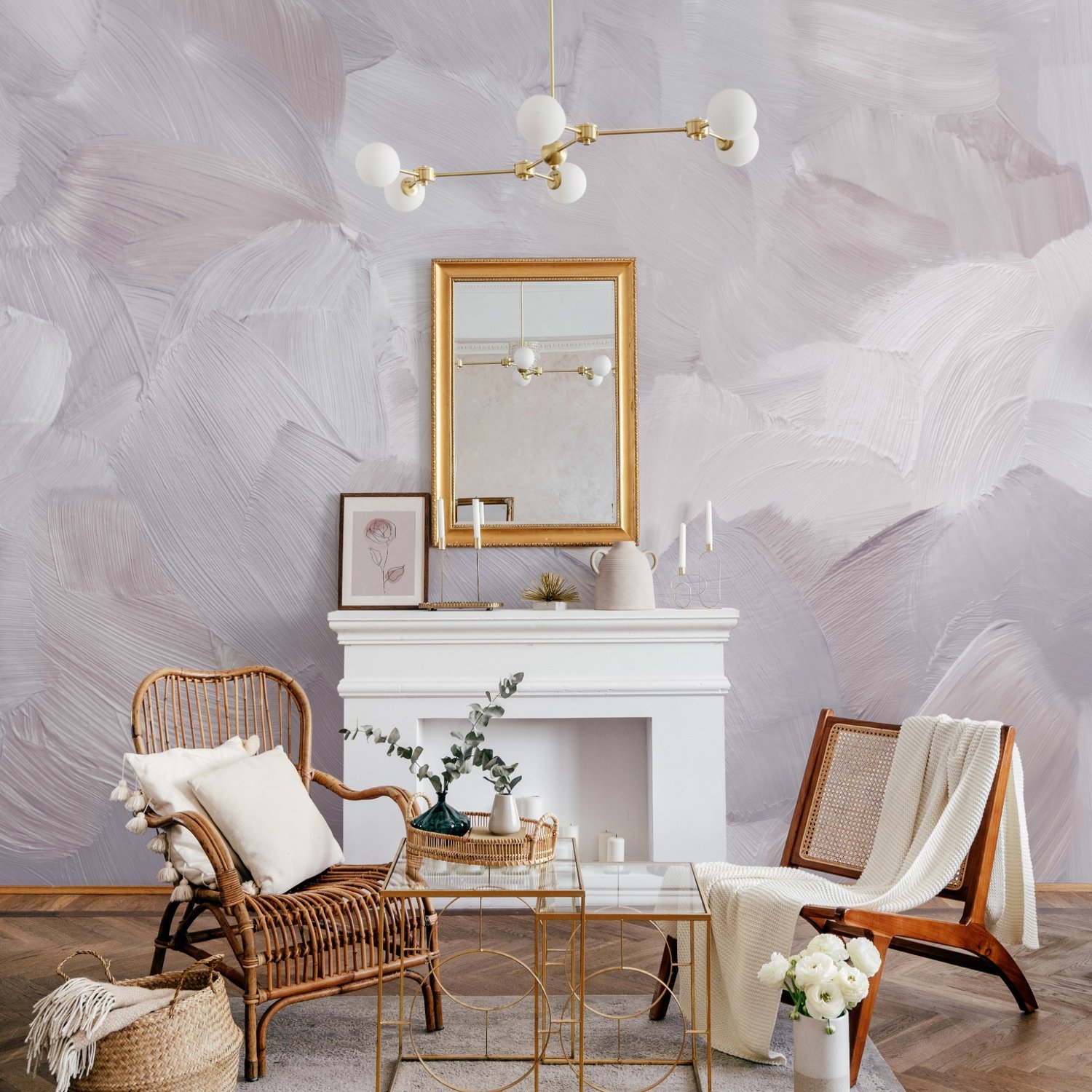 Abstract Soft Brush Wallpaper Mural - Peel and Stick