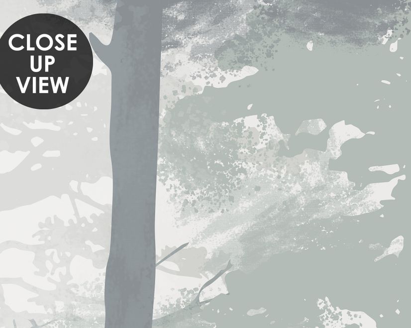 Monochrome Forest Silhouette Landscape Wallpaper Mural