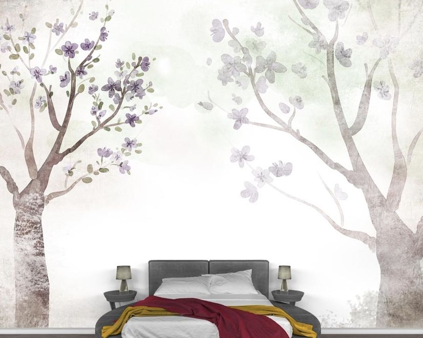 Watercolor Magnolia Floral Wallpaper Mural