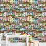 Kids Watercolor Medieval House with Plants Wallpaper Mural