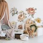 Nursery Soft Vintage Peony Floral Wall Decal Sticker