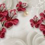 Crystal Red Floral Art Wallpaper Mural