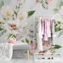 Watercolor White Pink Floral Bouquet Wallpaper Mural