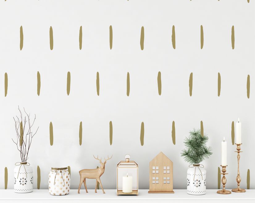 Geometric Gold Line Wall Decal Sticker