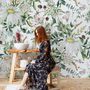 Bright Daisy Flower Bouquet with Green Leaves Wallpaper Mural
