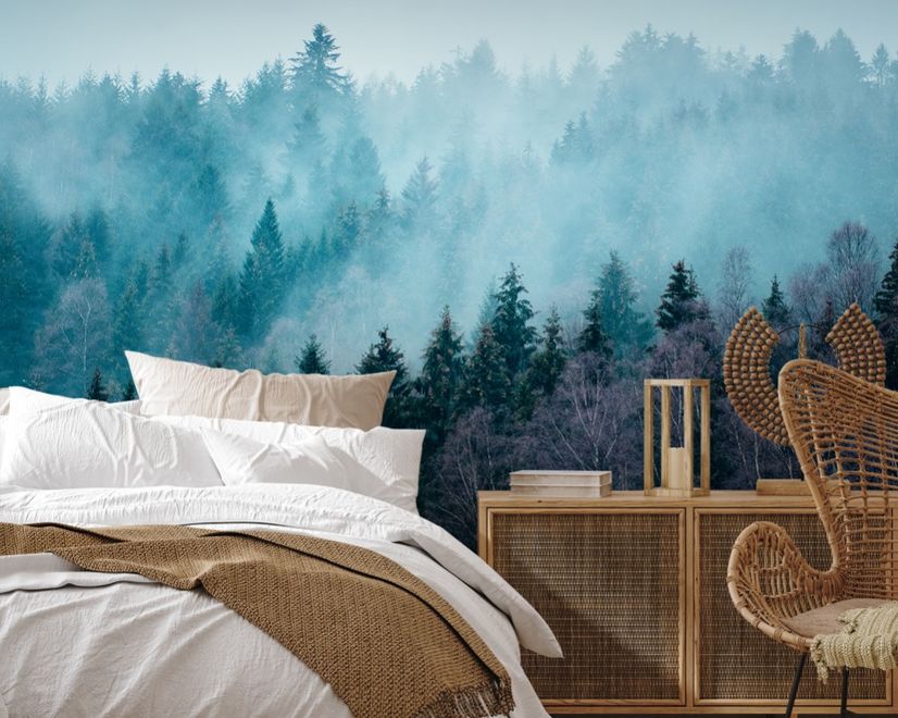 Misty Forest View Wallpaper Mural