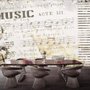 Papier peint panoramique de notes de musique beige nostalgique