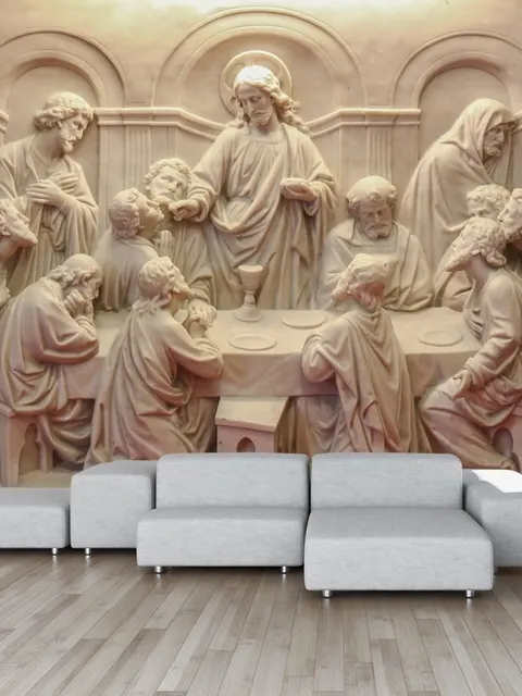 Papier peint Sculpture religieuse en ciment