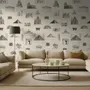 Vintage World Architecture Sketch Wallpaper Mural