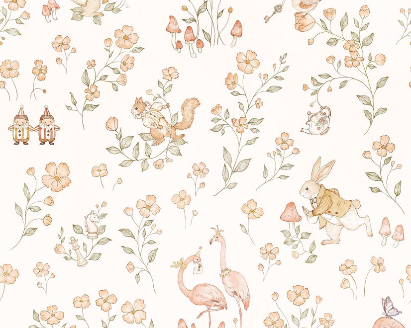 Kids Storybook Garden Animals Wallpaper Mural
