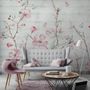 Papier peint panoramique fleurs de cerisier aquarelle