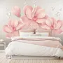 Rosa Hortensie Blumen mit Kleinem Schmetterling Fototapete