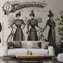 Retro French Clothing Art Wallpaper Mural