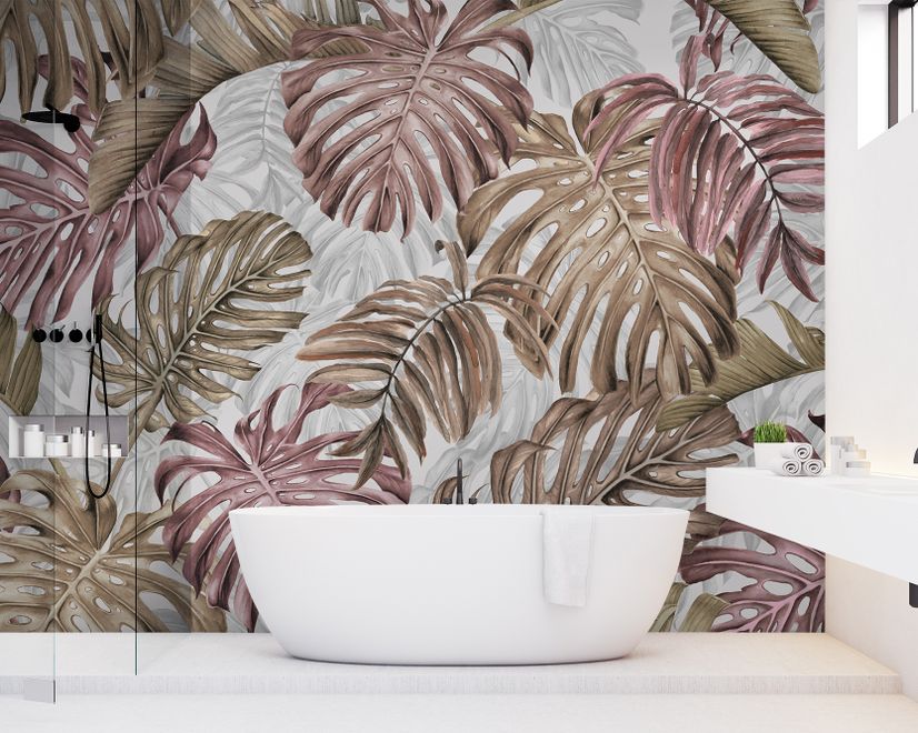 Tropical Leaf Pattern Wallpaper Mural