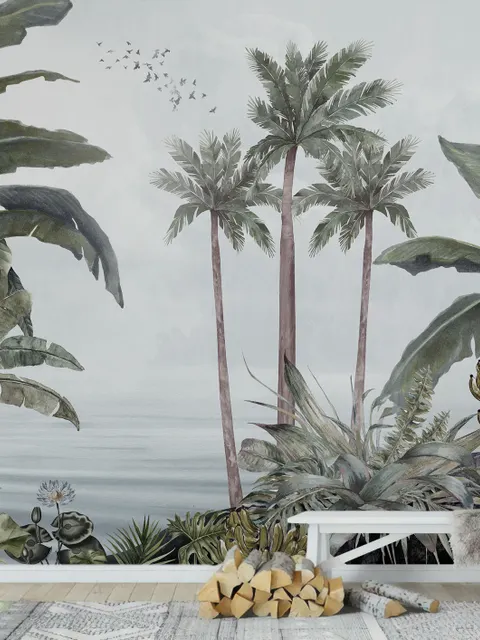 Exotic Forest on Seaside Wallpaper Mural