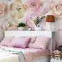 Pink Peony Floral Bouqet Pattern Wallpaper Mural