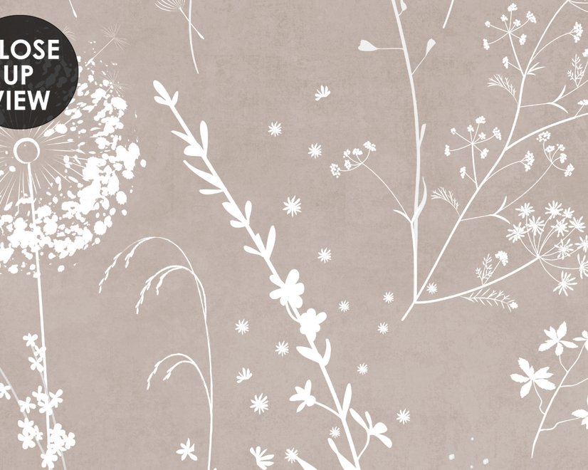 Fototapeten im Bohemian-Stil mit neutralen Wildblumenfarben