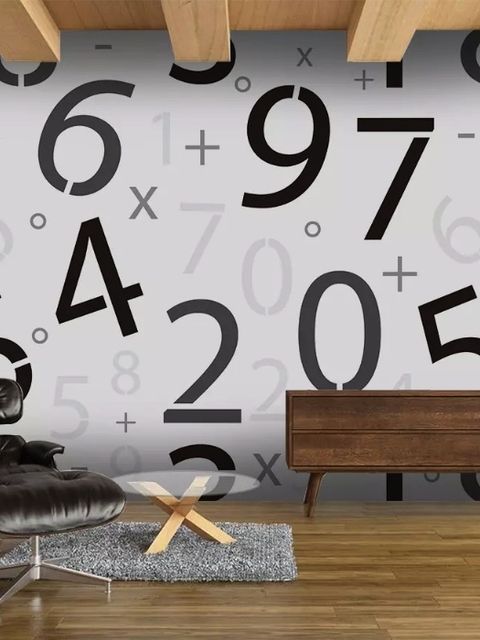 Papier peint panoramique des nombres de mathématiques