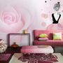 Ballerina Girl and Pink Roses Wallpaper Mural