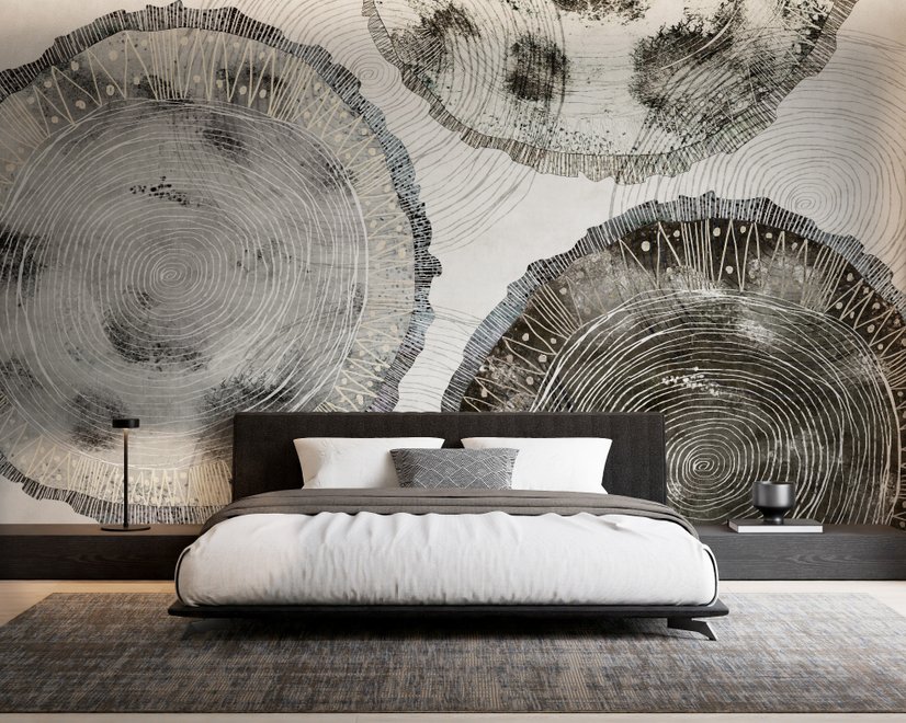 Watercolor Abstract Round Art Wallpaper Mural