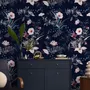 Retro Dark Flowers Wallpaper Mural