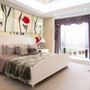 Vintage Red White Floral Wallpaper Mural