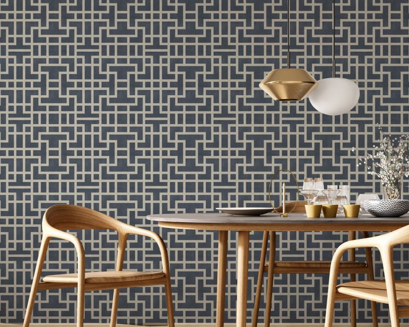 Modern Geometric Maze Wallpaper - STYLE 1