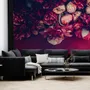 Red Dahlia Rose Floral Bouqet Wallpaper Mural