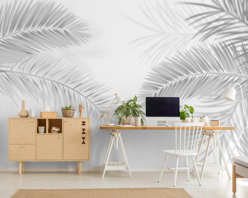 Dark Tropical Leaf Wallpaper Mural