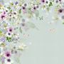 Papier peint panoramique violet gris fleurs de coquelicot