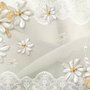 Fototapete 3D-Effekt Schmuckblume und Spitze
