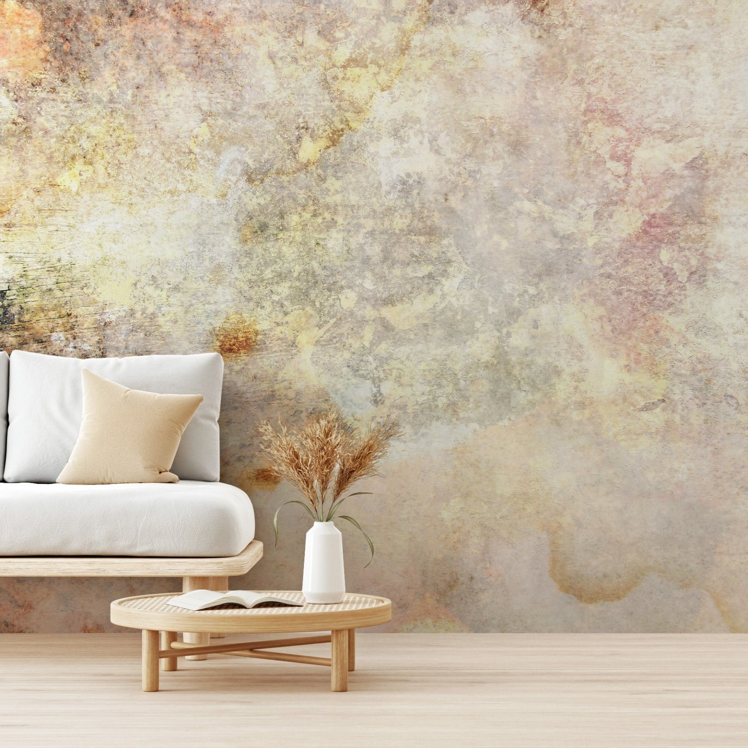 Grunge Worn Wallpaper Mural - Peel and Stick