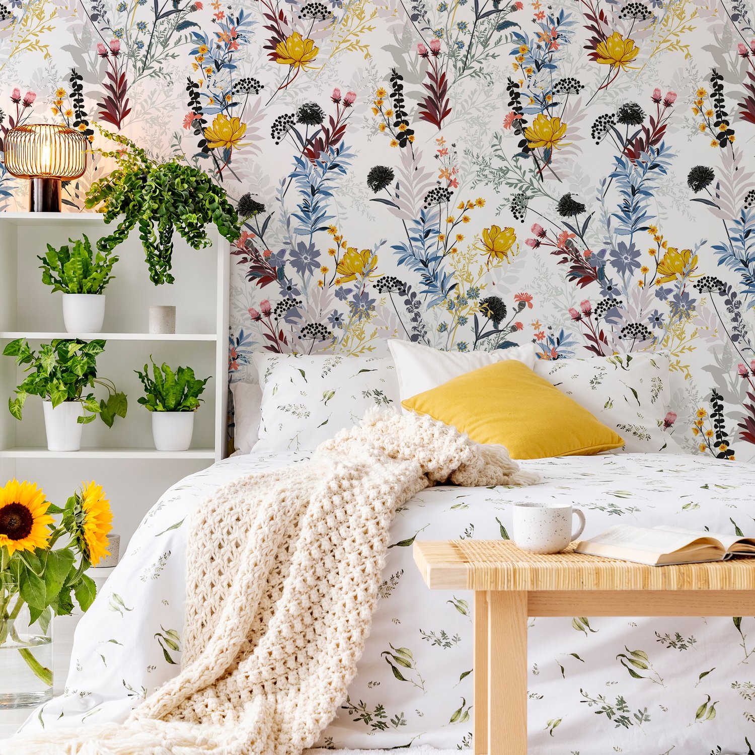 Colorful Wildflower Wallpaper Mural - Peel and Stick