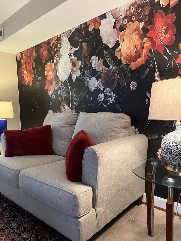 Golden Age Large and Dark Floral Wallpaper Mural