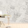 Papier peint art dessin colonne grecque antique