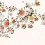 Vintage Orange Brown Flowers Wallpaper Mural