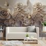 3D Look Faux Embossed Floral Wallpaper Mural