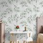 Watercolor Green Olive Leaves Pattern Wallpaper Mural