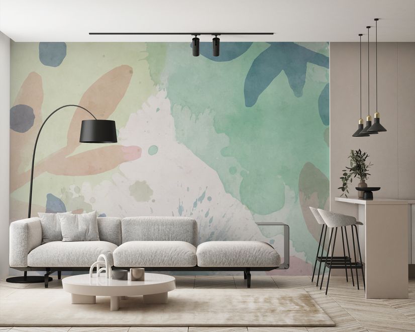 Watercolor Abstract Flowers Wallpaper Mural