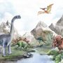 Papier peint monde jurassique doux pour enfants