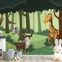 Cartoon Animals in the Forest Wallpaper Mural