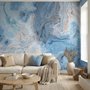 Papier peint panoramique à motifs de vagues turquoises