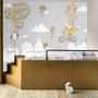 Nursery Hot Air Balloon and White Home Silhouette Wall Decal Sticker
