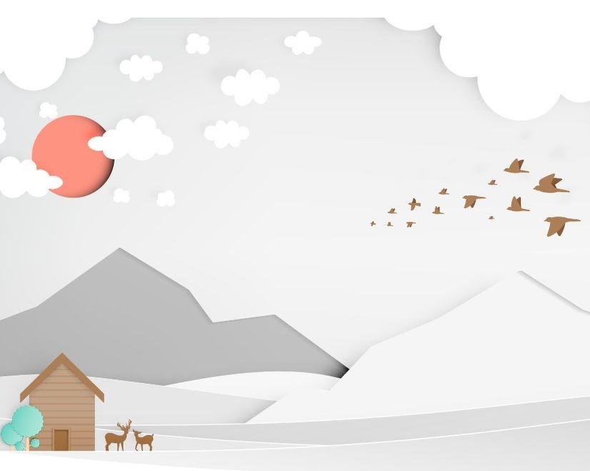 Kids White Gray Mountain Landscape Wallpaper Mural