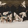 Fototapete Asiatische Kraniche und Ornamente