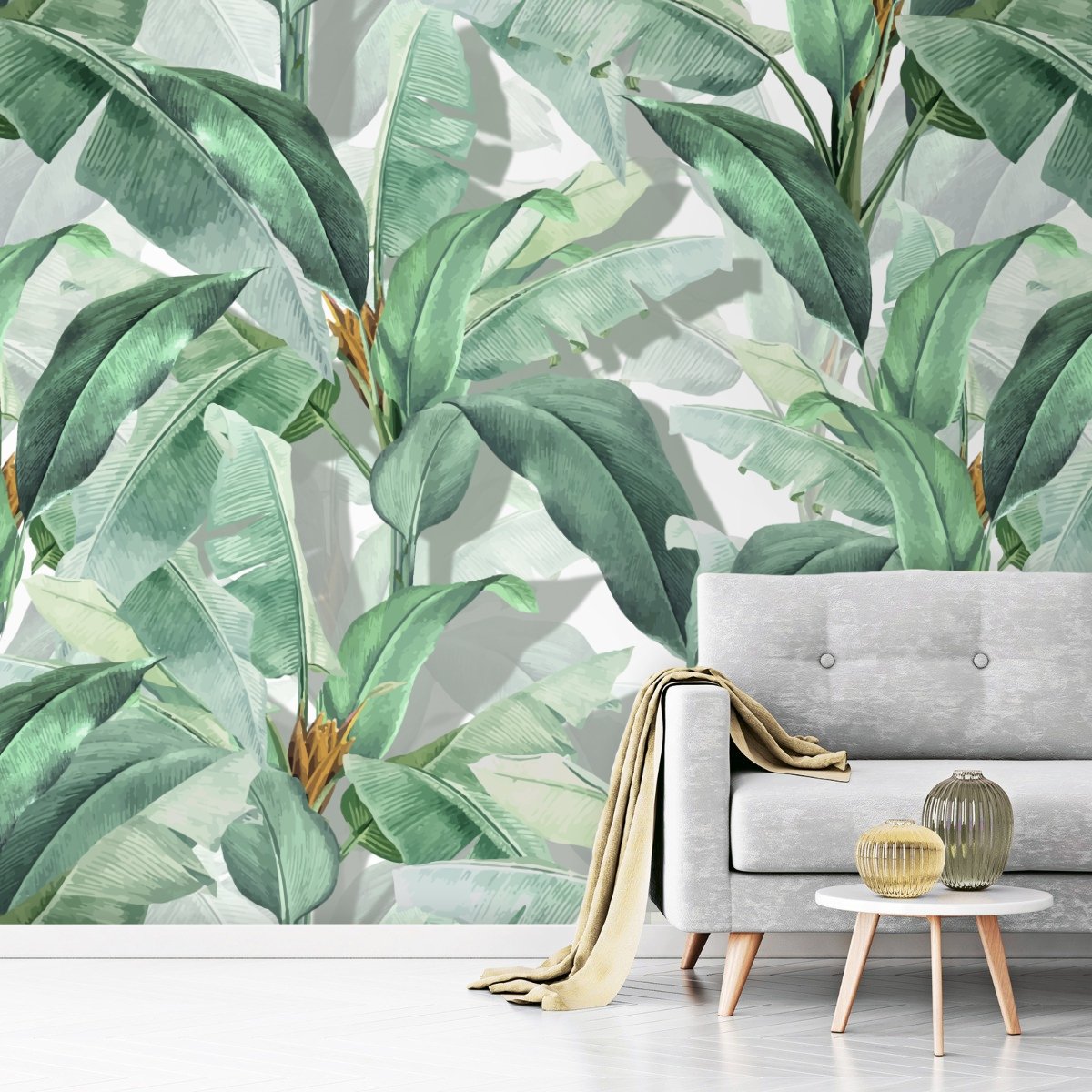 Banana Leaf Wallpaper Wallpaper Mural - Peel and Stick