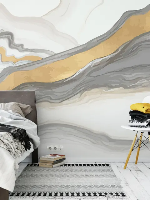 Abstract Smoke with Lines Wallpaper Mural