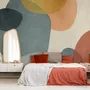 Fototapete mit abstrakten geometrischen Formen und Pinselkunst
